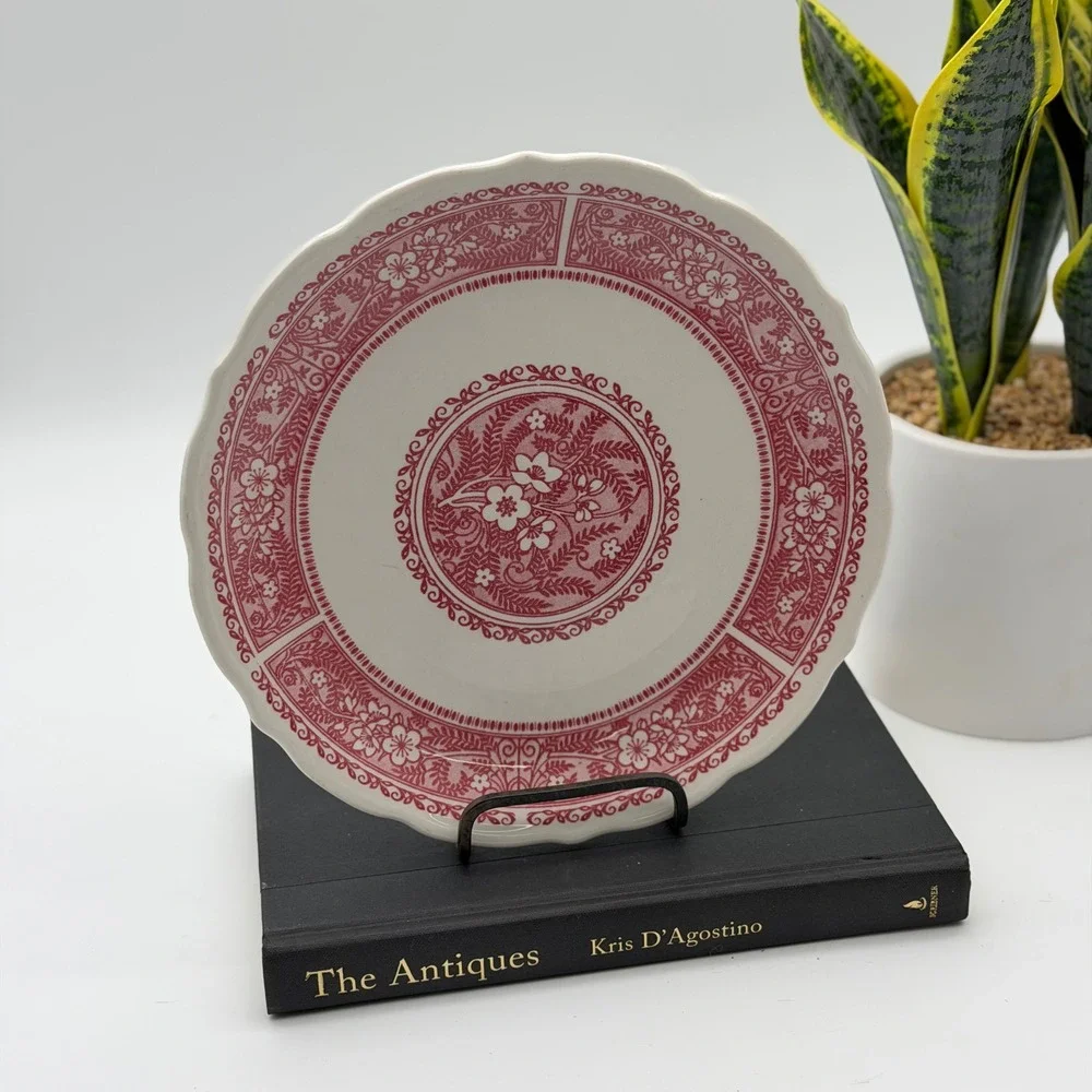 Vintage Syracuse China Pink Floral Strawberry Hill Restaurant Ware Scallop Plate